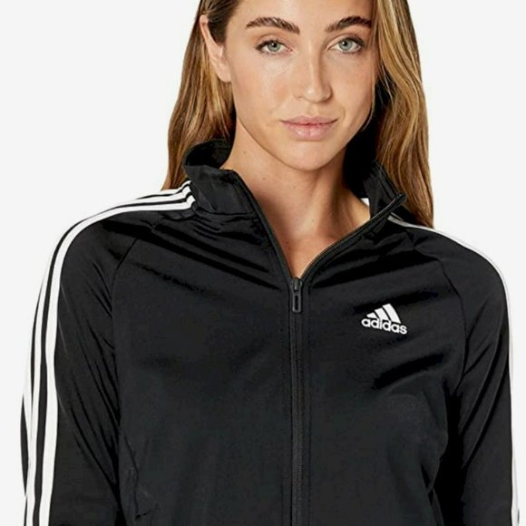 adidas Jackets & Blazers - Adidas Women's S Three 3-Stripes Tricot Full Zip Track Jacket Top Black White